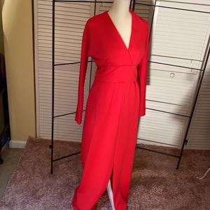 Red vintage dress/gown by Dorothy Lovelle 8/10 fit
